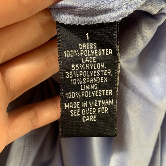 NWT BCX Dress Lace Mesh Insert Optional Strap Purple Gown size 1 XS - Picture 10 of 13